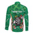 Personalised Ireland Darts Long Sleeve Button Shirt Irish Dartboard Mascot Shamrock Pattern - Wonder Print Shop