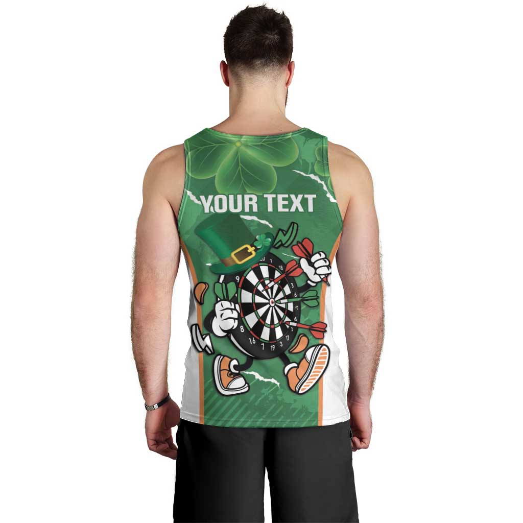Personalised Ireland Darts Men Tank Top Irish Dartboard Mascot Shamrock Pattern - Wonder Print Shop