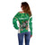 Personalised Ireland Darts Off Shoulder Sweater Irish Dartboard Mascot Shamrock Pattern - Wonder Print Shop