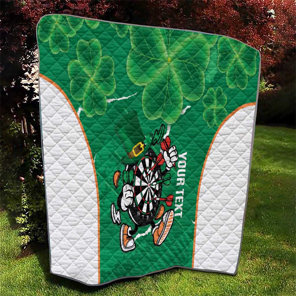 Personalised Ireland Darts Quilt Irish Dartboard Mascot Shamrock Pattern - Wonder Print Shop