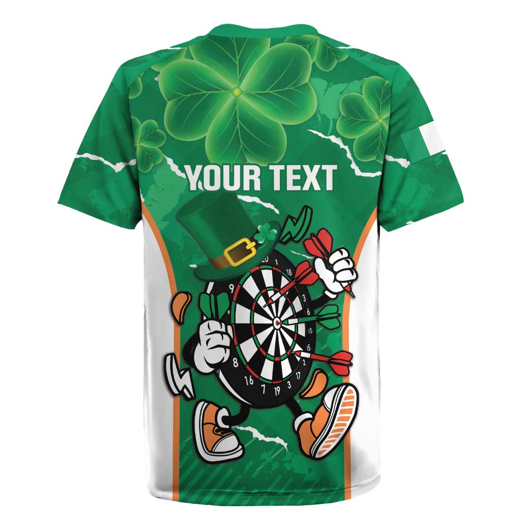Personalised Ireland Darts Rugby Jersey Irish Dartboard Mascot Shamrock Pattern - Wonder Print Shop