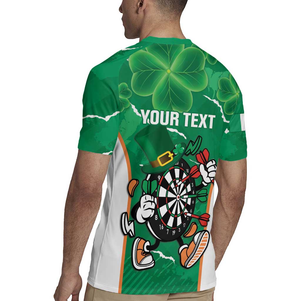 Personalised Ireland Darts Rugby Jersey Irish Dartboard Mascot Shamrock Pattern - Wonder Print Shop