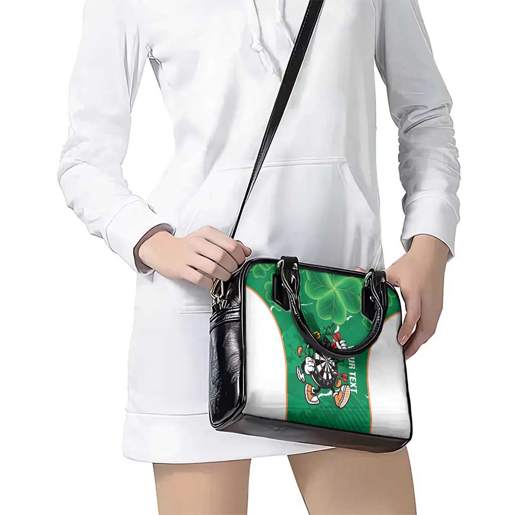 Personalised Ireland Darts Shoulder Handbag Irish Dartboard Mascot Shamrock Pattern