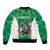 Personalised Ireland Darts Sleeve Zip Bomber Jacket Irish Dartboard Mascot Shamrock Pattern - Wonder Print Shop