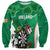 Personalised Ireland Darts Sweatshirt Irish Dartboard Mascot Shamrock Pattern - Wonder Print Shop