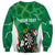 Personalised Ireland Darts Sweatshirt Irish Dartboard Mascot Shamrock Pattern - Wonder Print Shop