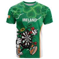 Personalised Ireland Darts T Shirt Irish Dartboard Mascot Shamrock Pattern - Wonder Print Shop