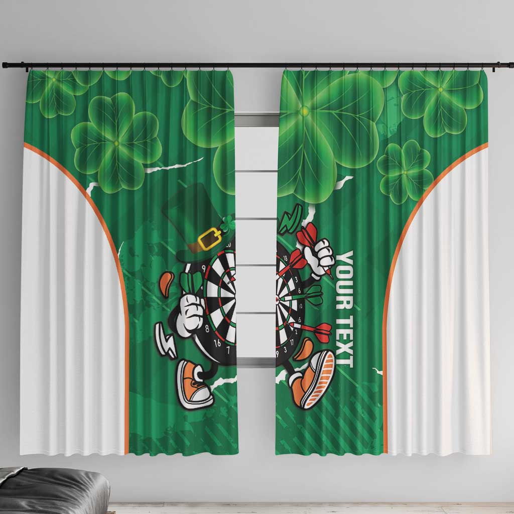 Personalised Ireland Darts Window Curtain Irish Dartboard Mascot Shamrock Pattern - Wonder Print Shop