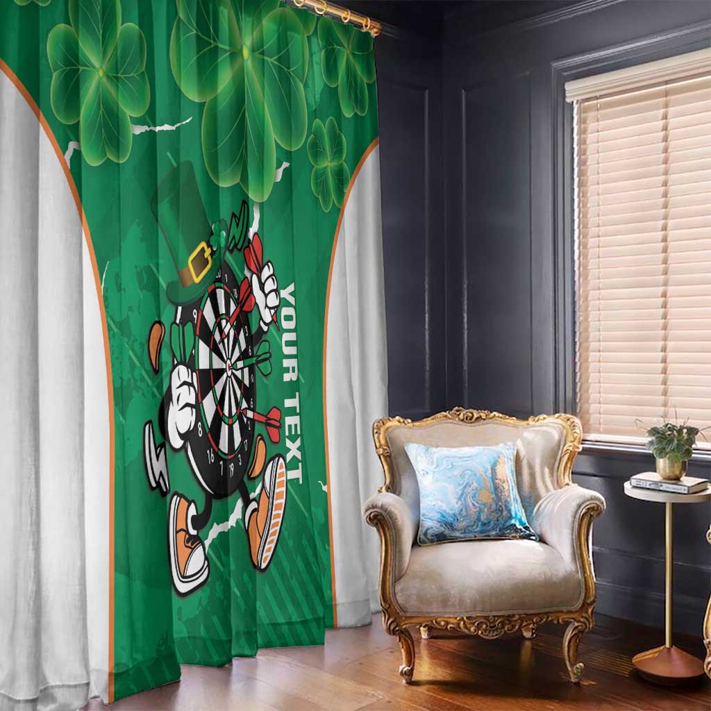 Personalised Ireland Darts Window Curtain Irish Dartboard Mascot Shamrock Pattern - Wonder Print Shop