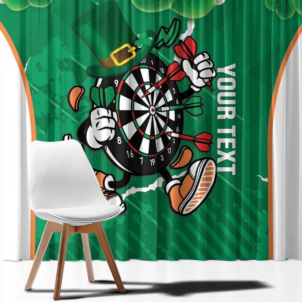 Personalised Ireland Darts Window Curtain Irish Dartboard Mascot Shamrock Pattern - Wonder Print Shop