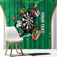 Personalised Ireland Darts Window Curtain Irish Dartboard Mascot Shamrock Pattern - Wonder Print Shop