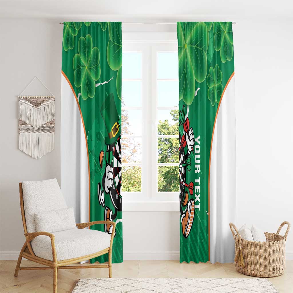 Personalised Ireland Darts Window Curtain Irish Dartboard Mascot Shamrock Pattern - Wonder Print Shop