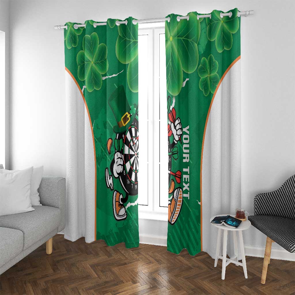 Personalised Ireland Darts Window Curtain Irish Dartboard Mascot Shamrock Pattern - Wonder Print Shop
