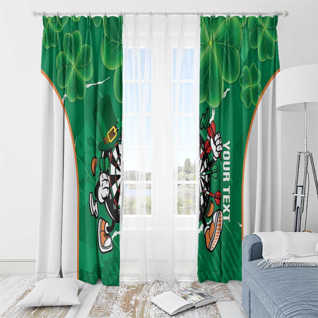 Personalised Ireland Darts Window Curtain Irish Dartboard Mascot Shamrock Pattern - Wonder Print Shop