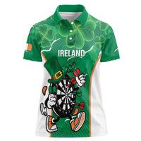 Personalised Ireland Darts Women Polo Shirt Irish Dartboard Mascot Shamrock Pattern - Wonder Print Shop
