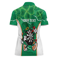 Personalised Ireland Darts Women Polo Shirt Irish Dartboard Mascot Shamrock Pattern - Wonder Print Shop