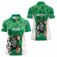 Personalised Ireland Darts Women Polo Shirt Irish Dartboard Mascot Shamrock Pattern - Wonder Print Shop
