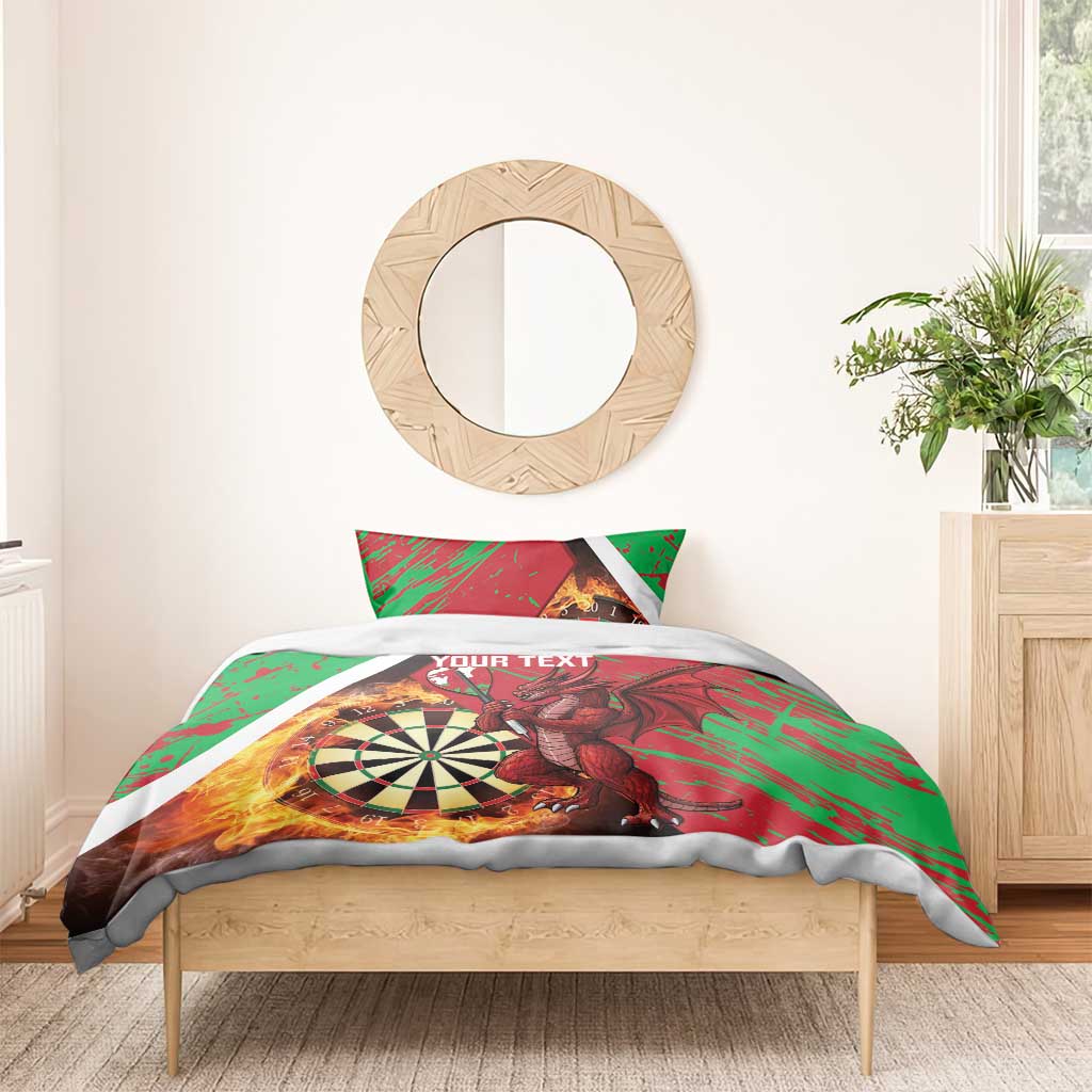 Personalised Wales Darts Bedding Set Welsh Dragon - Grunge Style - Wonder Print Shop