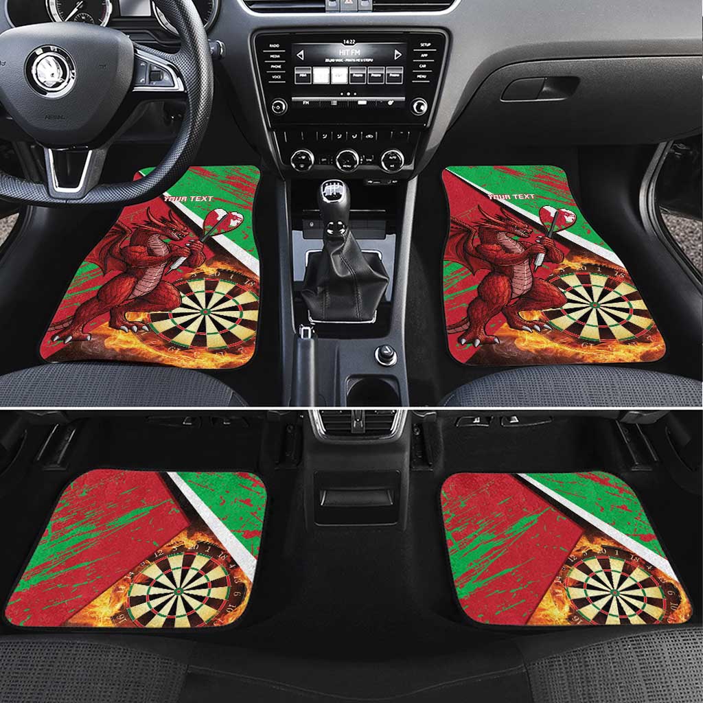 Personalised Wales Darts Car Mats Welsh Dragon - Grunge Style - Wonder Print Shop