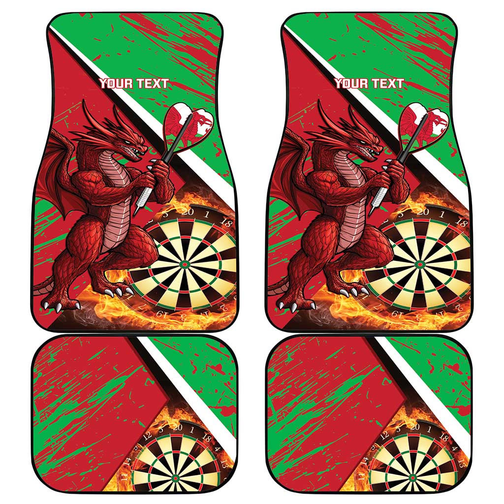 Personalised Wales Darts Car Mats Welsh Dragon - Grunge Style - Wonder Print Shop