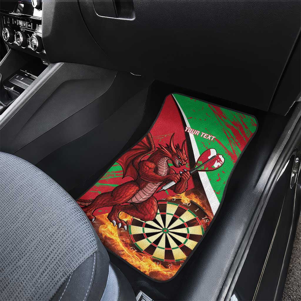 Personalised Wales Darts Car Mats Welsh Dragon - Grunge Style - Wonder Print Shop