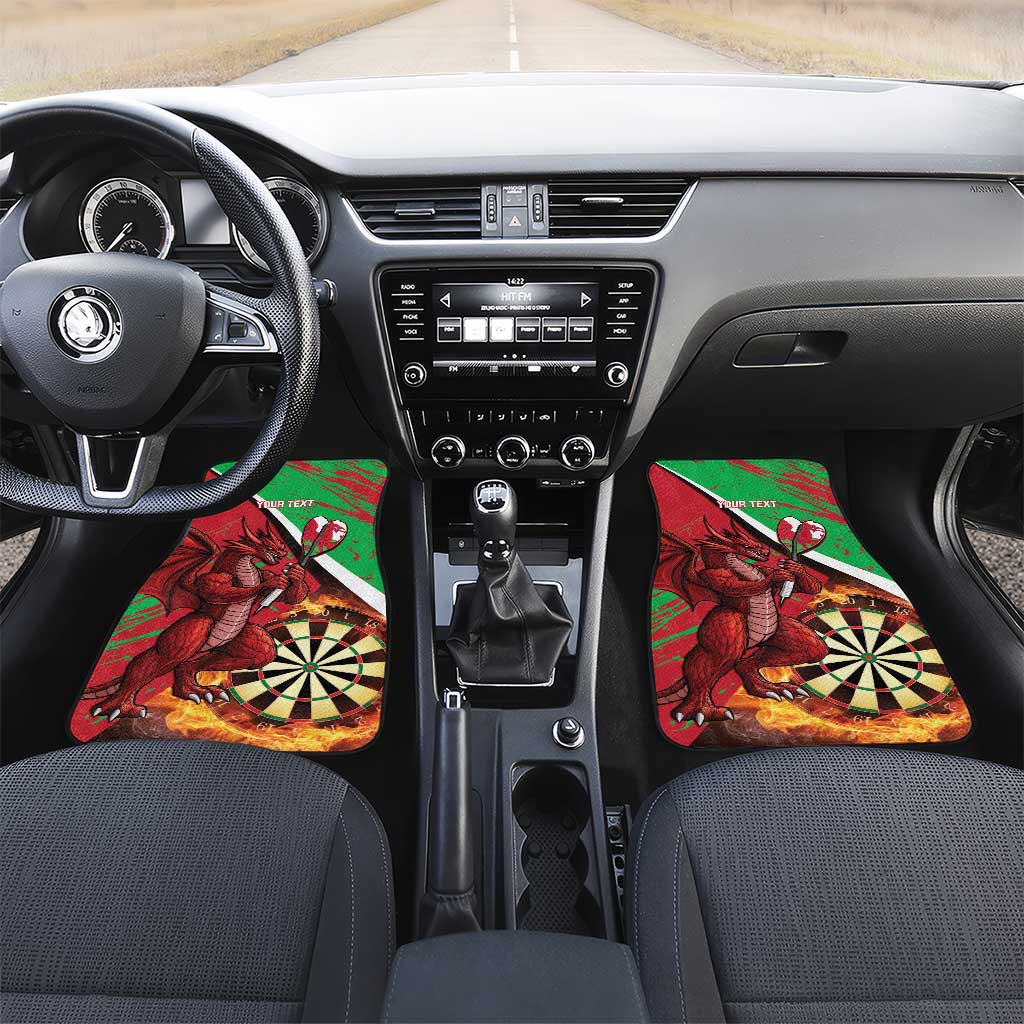 Personalised Wales Darts Car Mats Welsh Dragon - Grunge Style - Wonder Print Shop
