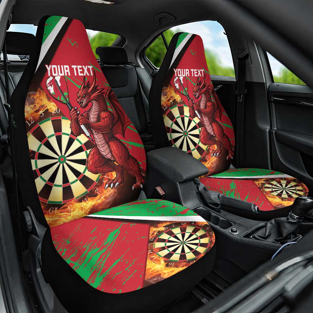 Personalised Wales Darts Car Seat Cover Welsh Dragon - Grunge Style - Wonder Print Shop