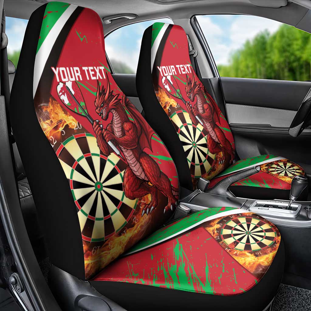Personalised Wales Darts Car Seat Cover Welsh Dragon - Grunge Style - Wonder Print Shop