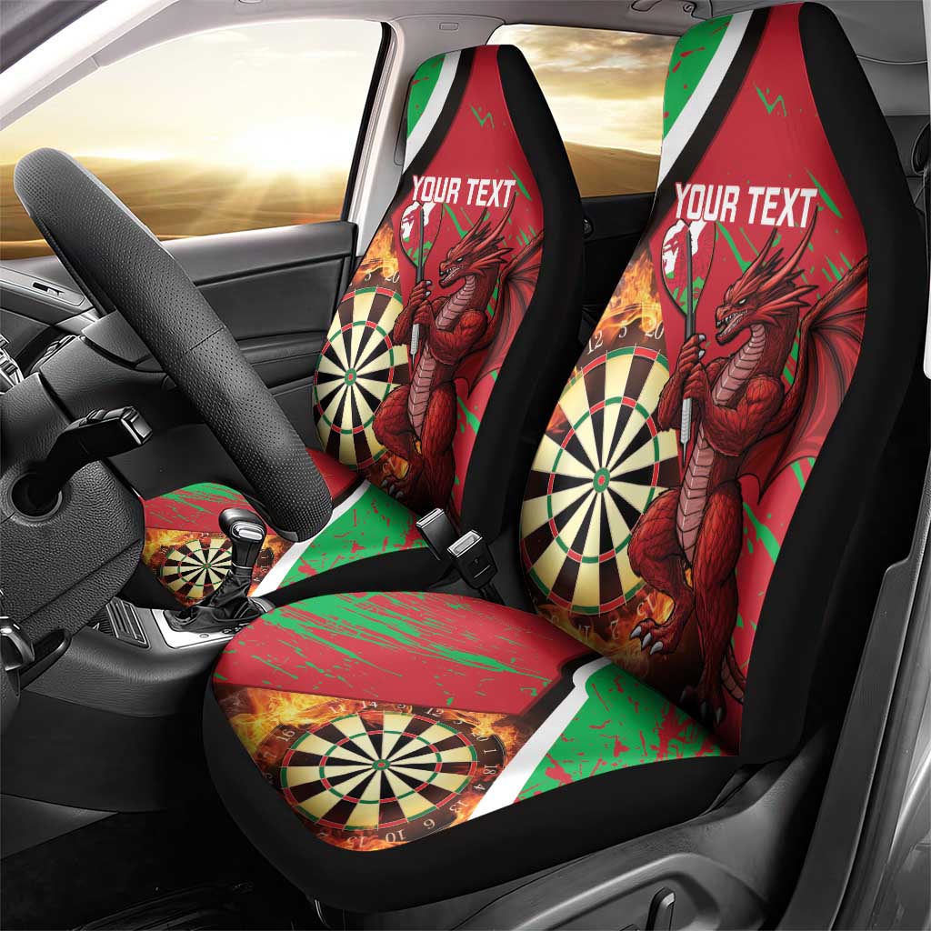Personalised Wales Darts Car Seat Cover Welsh Dragon - Grunge Style - Wonder Print Shop