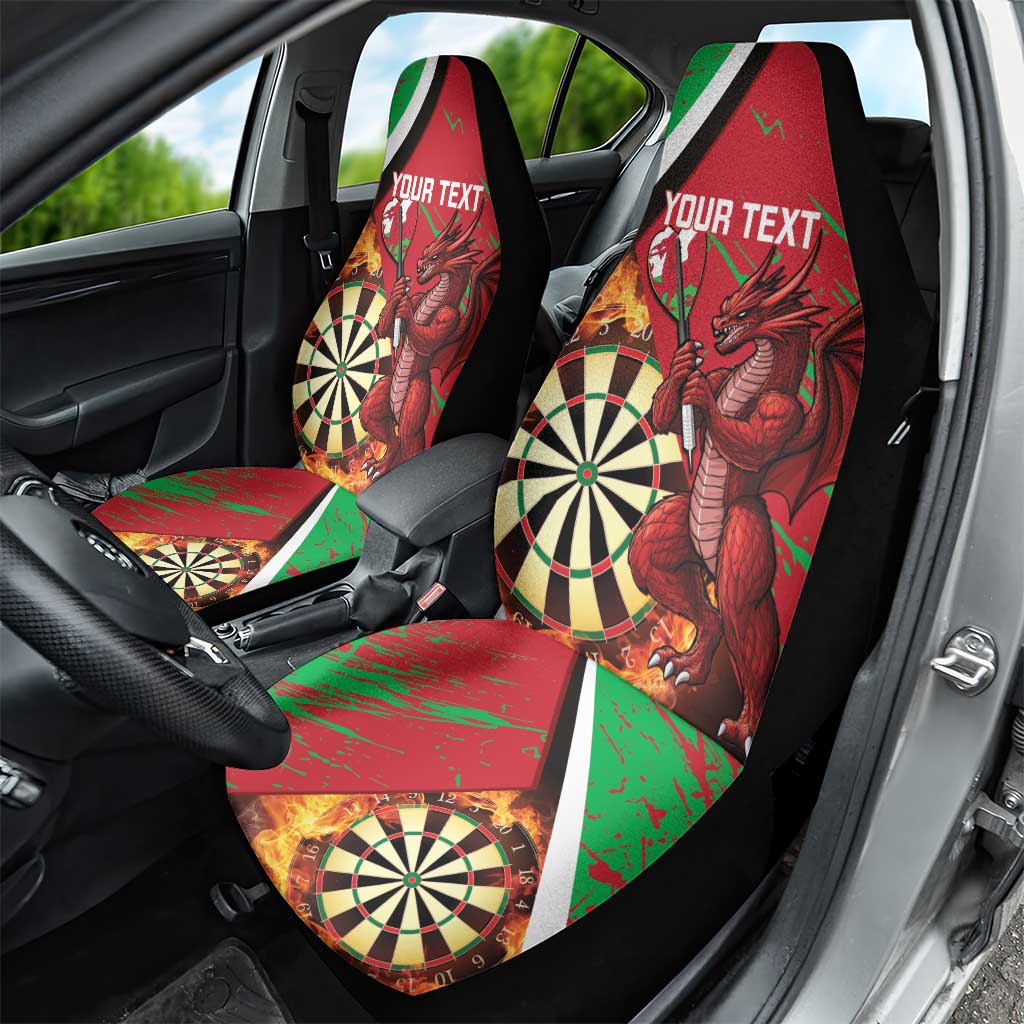Personalised Wales Darts Car Seat Cover Welsh Dragon - Grunge Style - Wonder Print Shop