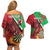 Personalised Wales Darts Couples Matching Off Shoulder Short Dress and Hawaiian Shirt Welsh Dragon - Grunge Style - Wonder Print Shop