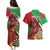 Personalised Wales Darts Couples Matching Puletasi and Hawaiian Shirt Welsh Dragon - Grunge Style - Wonder Print Shop