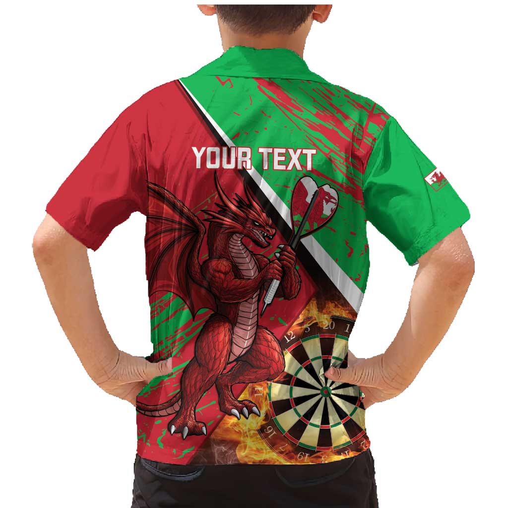 Personalised Wales Darts Family Matching Mermaid Dress and Hawaiian Shirt Welsh Dragon - Grunge Style - Wonder Print Shop