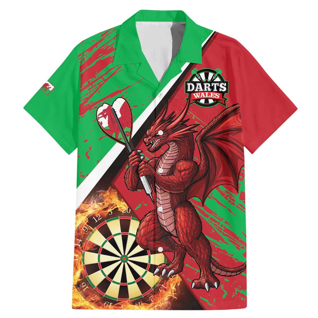 Personalised Wales Darts Family Matching Mermaid Dress and Hawaiian Shirt Welsh Dragon - Grunge Style - Wonder Print Shop