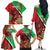 Personalised Wales Darts Family Matching Off The Shoulder Long Sleeve Dress and Hawaiian Shirt Welsh Dragon - Grunge Style - Wonder Print Shop