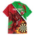 Personalised Wales Darts Family Matching Off The Shoulder Long Sleeve Dress and Hawaiian Shirt Welsh Dragon - Grunge Style - Wonder Print Shop