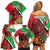 Personalised Wales Darts Family Matching Off Shoulder Short Dress and Hawaiian Shirt Welsh Dragon - Grunge Style - Wonder Print Shop