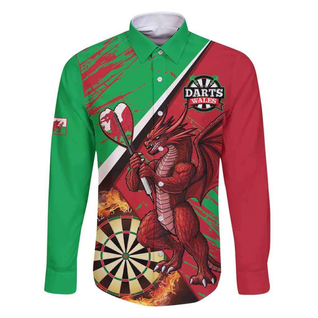 Personalised Wales Darts Family Matching Short Sleeve Bodycon Dress and Hawaiian Shirt Welsh Dragon - Grunge Style - Wonder Print Shop