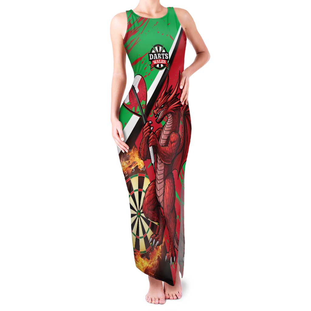 Personalised Wales Darts Family Matching Tank Maxi Dress and Hawaiian Shirt Welsh Dragon - Grunge Style - Wonder Print Shop