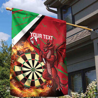 Personalised Wales Darts Garden Flag Welsh Dragon - Grunge Style - Wonder Print Shop