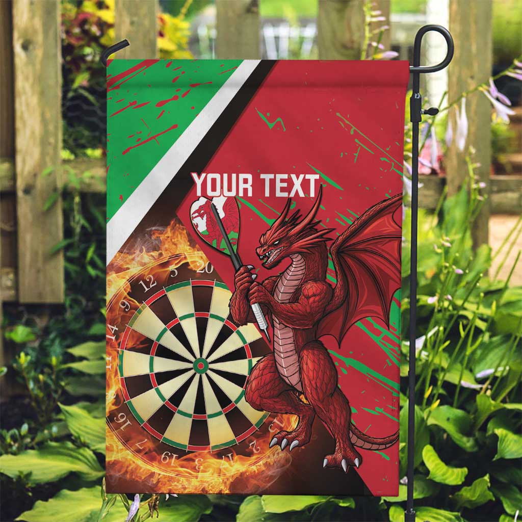 Personalised Wales Darts Garden Flag Welsh Dragon - Grunge Style - Wonder Print Shop