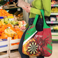 Personalised Wales Darts Grocery Bag Welsh Dragon - Grunge Style