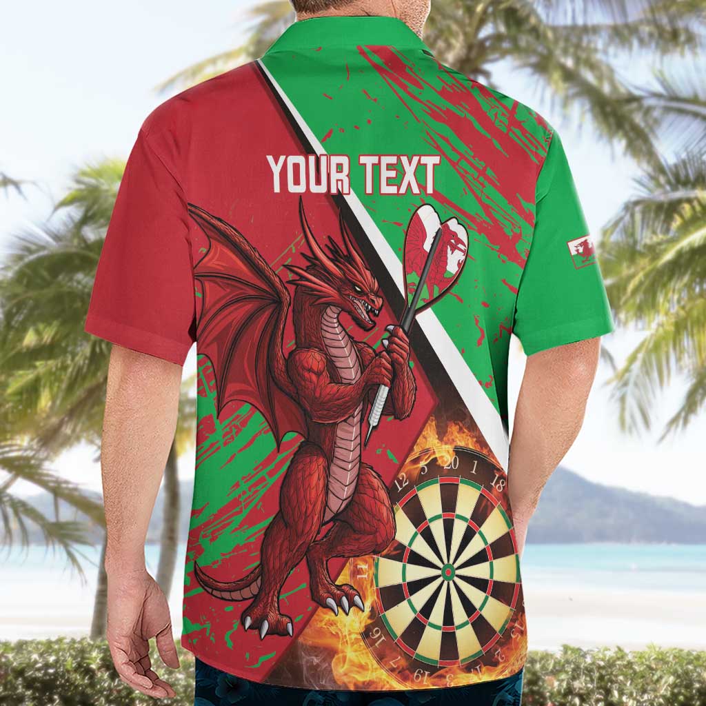 Personalised Wales Darts Hawaiian Shirt Welsh Dragon - Grunge Style - Wonder Print Shop