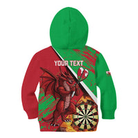 Personalised Wales Darts Kid Hoodie Welsh Dragon - Grunge Style - Wonder Print Shop