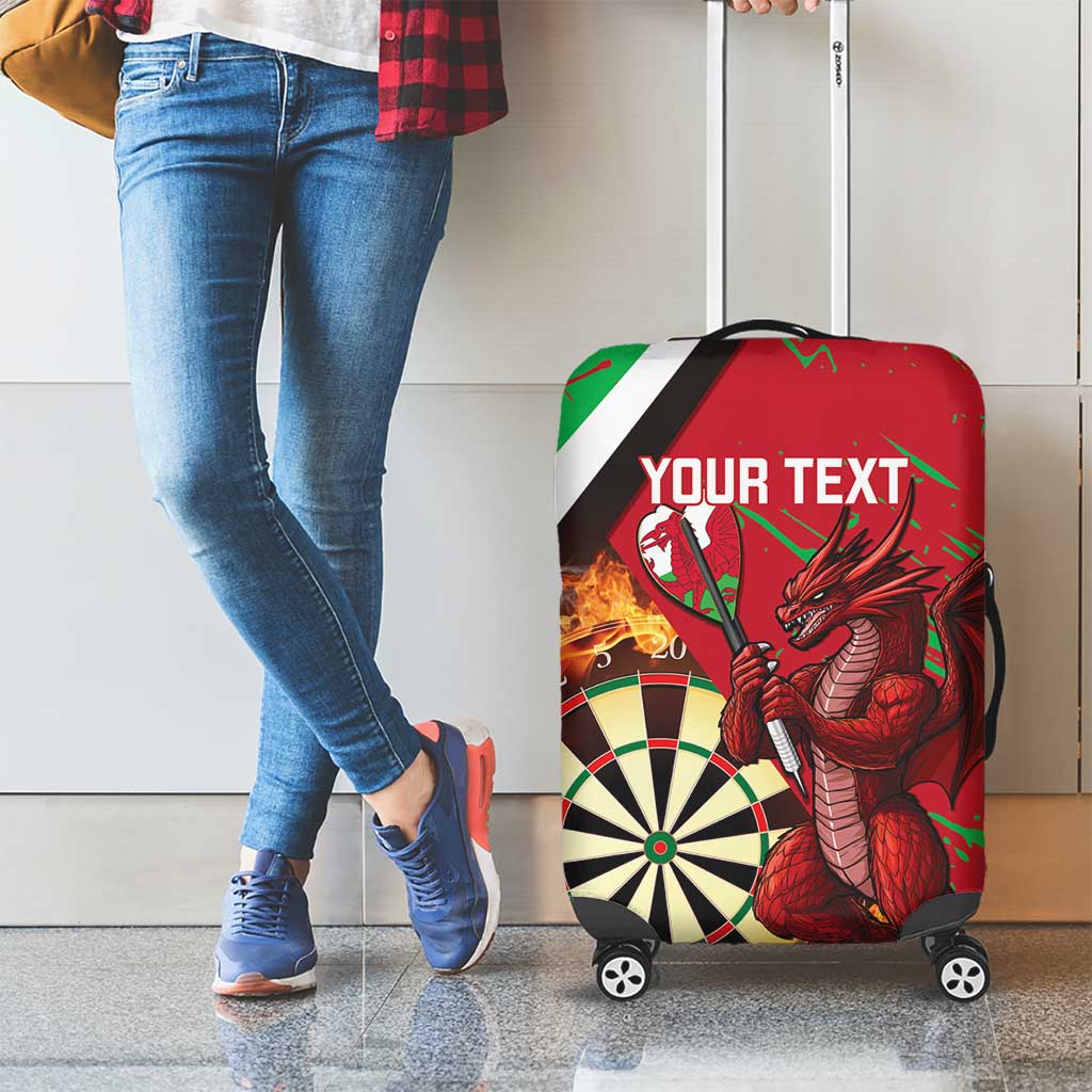 Personalised Wales Darts Luggage Cover Welsh Dragon - Grunge Style - Wonder Print Shop