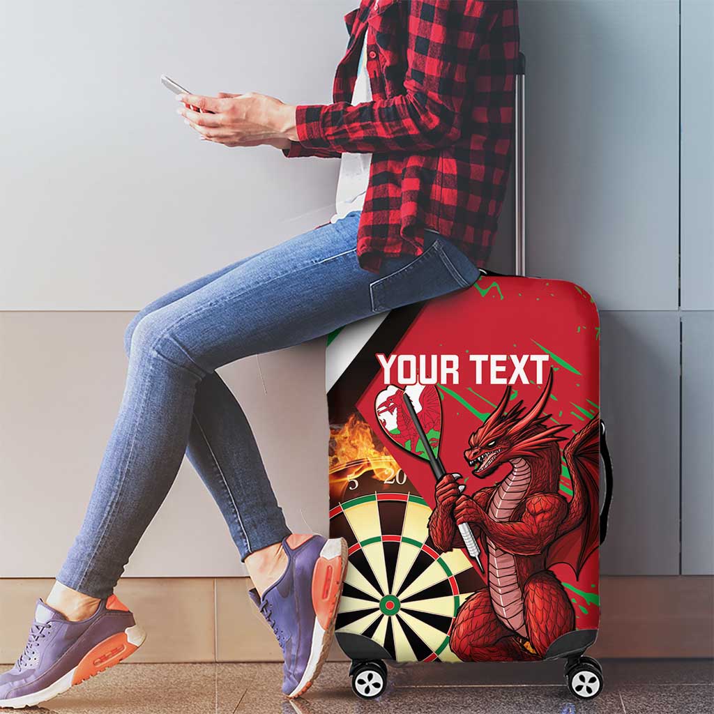 Personalised Wales Darts Luggage Cover Welsh Dragon - Grunge Style - Wonder Print Shop