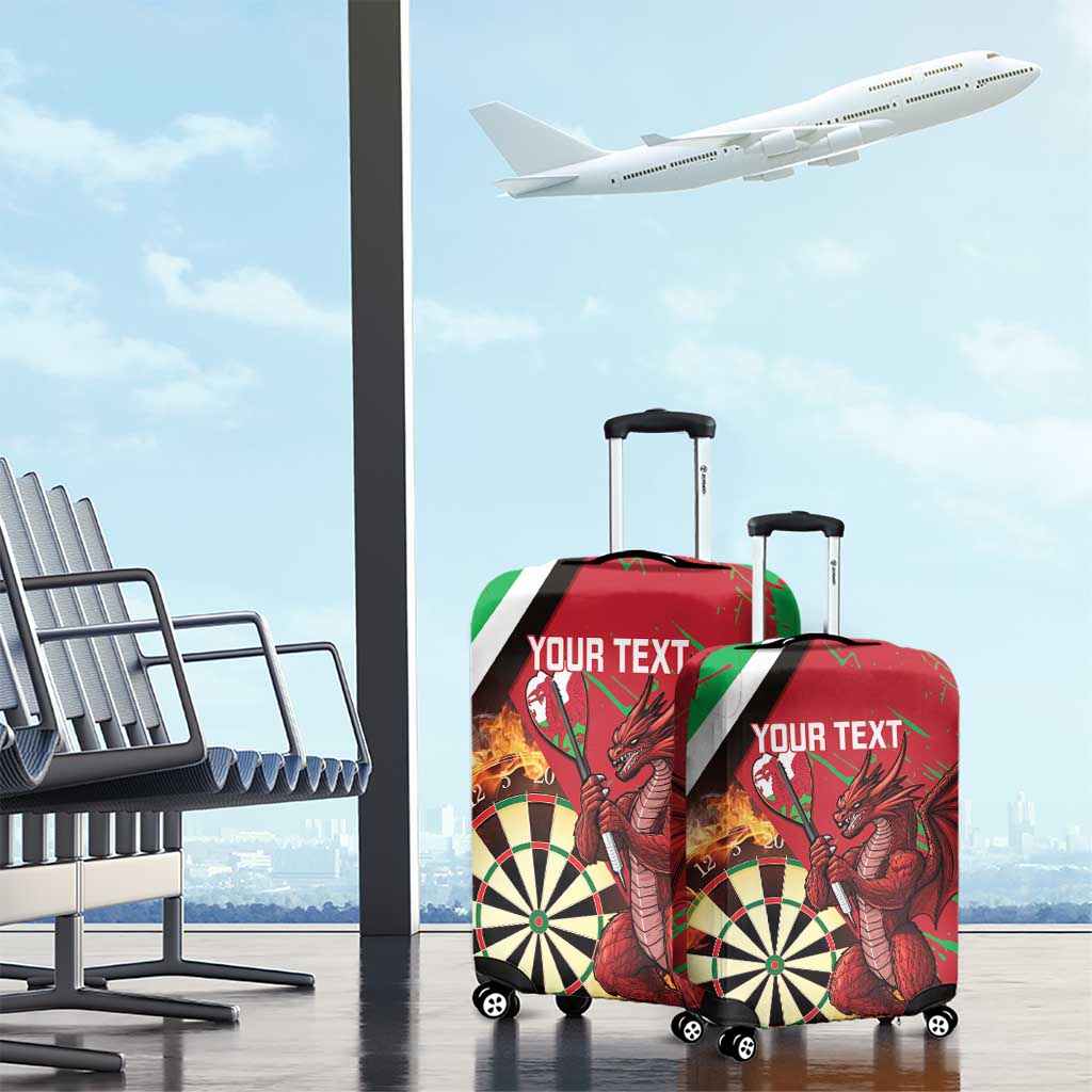 Personalised Wales Darts Luggage Cover Welsh Dragon - Grunge Style - Wonder Print Shop
