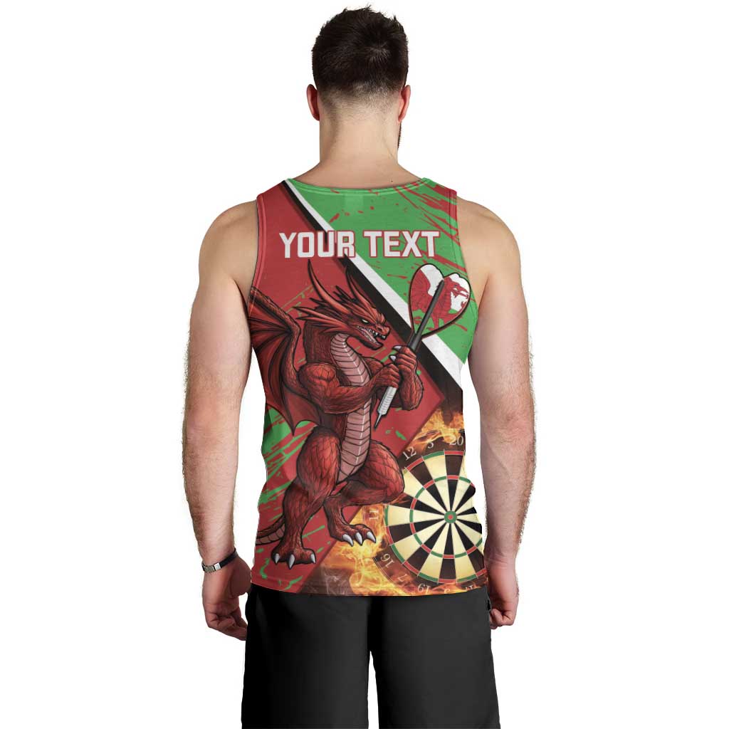 Personalised Wales Darts Men Tank Top Welsh Dragon - Grunge Style - Wonder Print Shop
