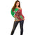 Personalised Wales Darts Off Shoulder Sweater Welsh Dragon - Grunge Style - Wonder Print Shop