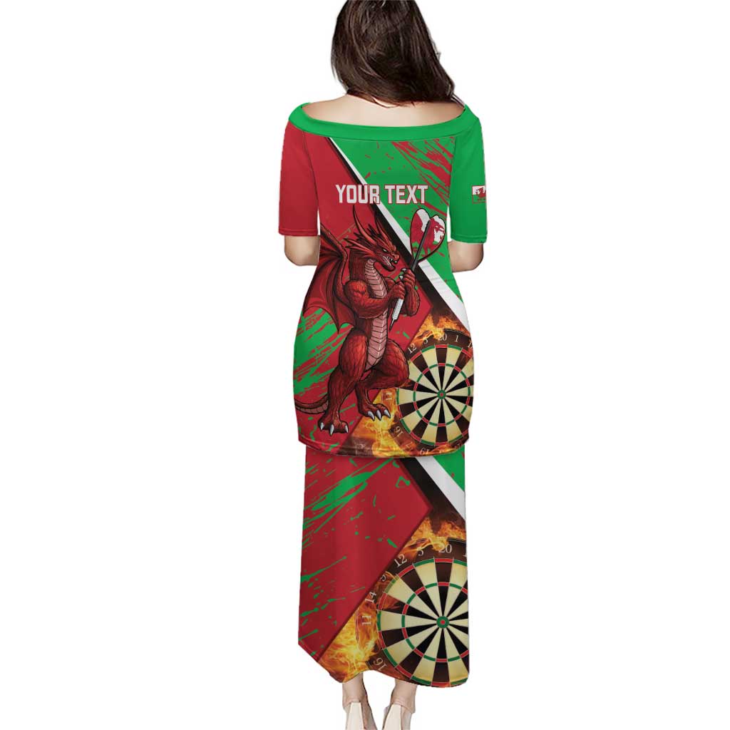 Personalised Wales Darts Puletasi Welsh Dragon - Grunge Style - Wonder Print Shop